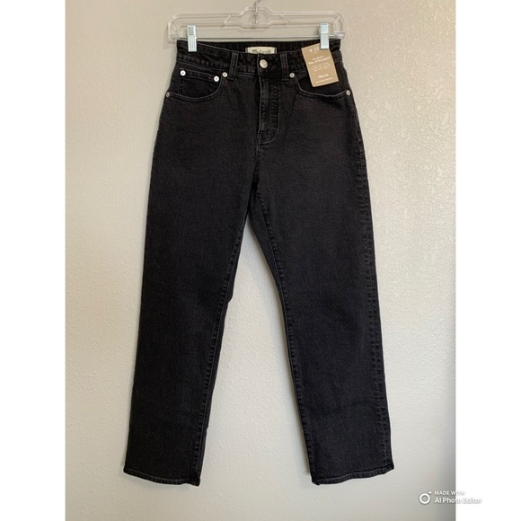 Madewell Black Curvy ‘90s Straight Jeans Size 25P 25 Petite NWT - Picture 3 of 17